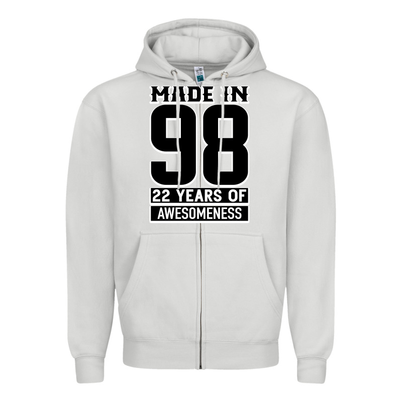 Made In 98 22 Years Of Awesomeness Zipper Hoodie by Bettercallsaul | Teevron
