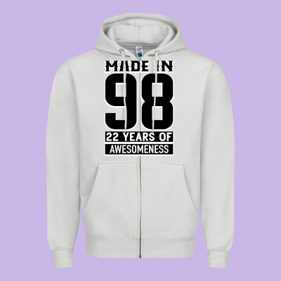 Made In 98 22 Years Of Awesomeness Zipper Hoodie Designed By Bettercallsaul