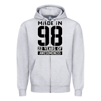 Heather Grey Made in 98 22 Years Of Awesomeness Zipper Hoodie - Bettercallsaul