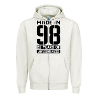 Oatmeal Heather Made in 98 22 Years Of Awesomeness Zipper Hoodie - Bettercallsaul