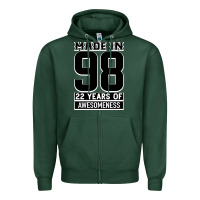 Sports Green Made in 98 22 Years Of Awesomeness Zipper Hoodie - Bettercallsaul