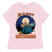 Bubblegum Pink life is better outdoors Ladies Tee - JahusDesignShop