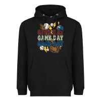 Black Game Day lightning bolt Baseball Heavyweight Hoodie - HowdyJamesFarm