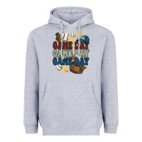 Heather Grey Game Day lightning bolt Baseball Heavyweight Hoodie - HowdyJamesFarm
