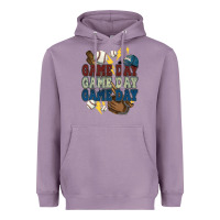 Lavender Game Day lightning bolt Baseball Heavyweight Hoodie - HowdyJamesFarm