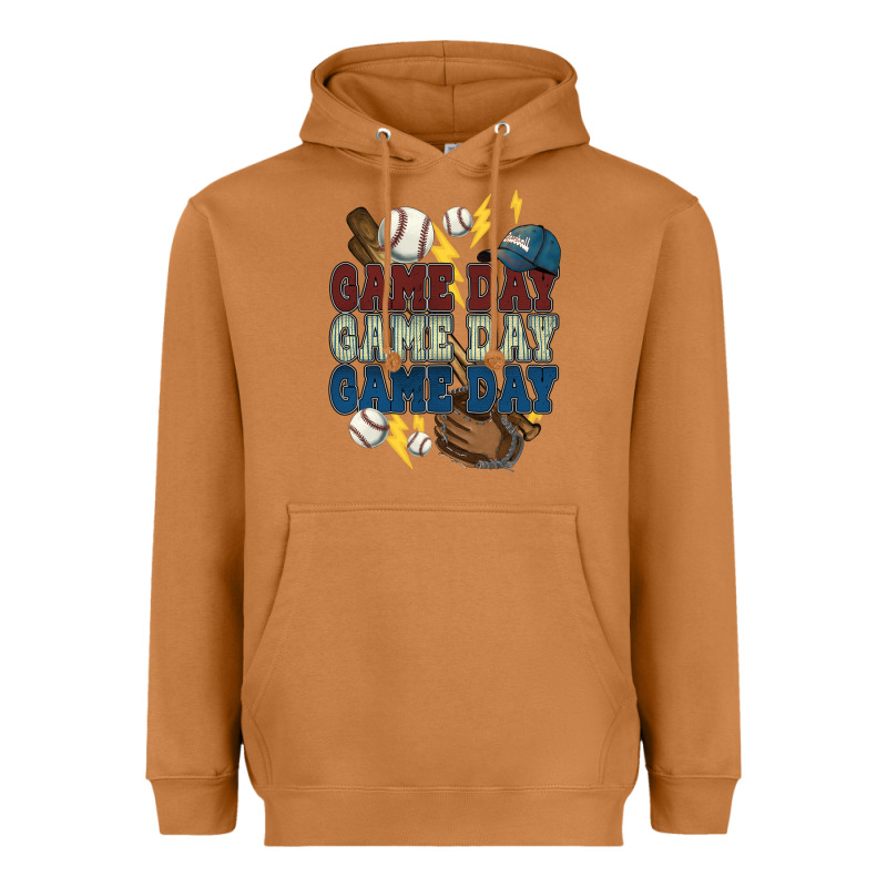Game Day Lightning Bolt Baseball Heavyweight Hoodie by HowdyJamesFarm | Teevron