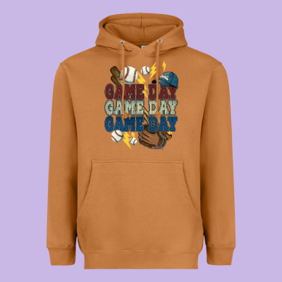 Game Day Lightning Bolt Baseball Heavyweight Hoodie Designed By Howdyjamesfarm