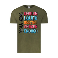 Vintage Olive you are known loved worthy chosen enough Vintage Tee - MaliasSmallBusiness