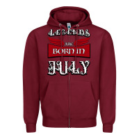 Burgundy Legends are born in July Zipper Hoodie - Bettercallsaul