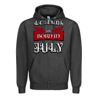Charcoal Heather Legends are born in July Zipper Hoodie - Bettercallsaul