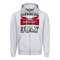 Heather Grey Legends are born in July Zipper Hoodie - Bettercallsaul