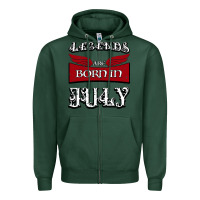 Sports Green Legends are born in July Zipper Hoodie - Bettercallsaul