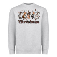 Heather Grey howdy christmas Heavyweight Sweatshirt - MaliasSmallBusiness