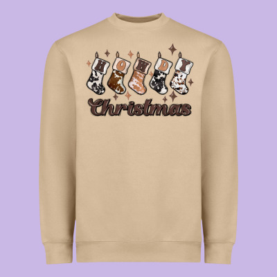 Howdy Christmas Heavyweight Sweatshirt Designed By Maliassmallbusiness