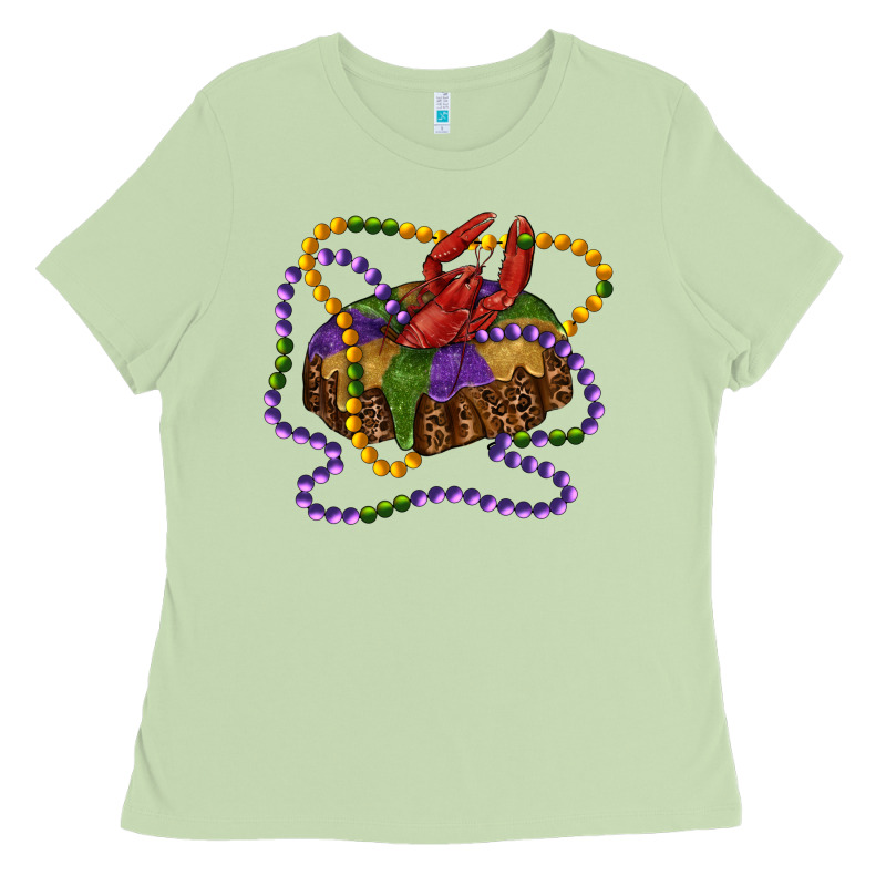 Mardi Gras Craw Fish King Cake With Leopard Ladies Tee by RanaPortraitStore | Teevron