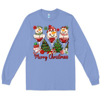 Colony Blue merry christmas wine and cocktails Long Sleeve Tee - MaliasSmallBusiness