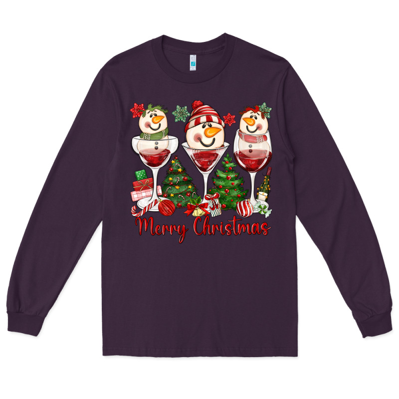 Merry Christmas Wine And Cocktails Long Sleeve Tee by MaliasSmallBusiness | Teevron