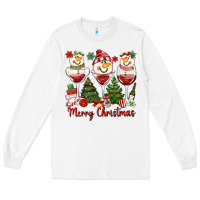 White merry christmas wine and cocktails Long Sleeve Tee - MaliasSmallBusiness