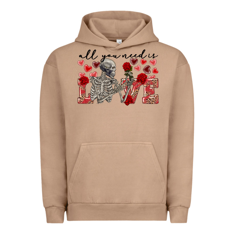 Skeleton All You Need Is Love Urban Hoodie by FaDigitalArtStudio | Teevron