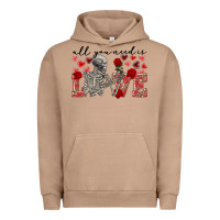 Pigment Burro skeleton all you need is love Urban Hoodie - FaDigitalArtStudio