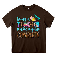 Chocolate Brown being a teacher makes my life complate Heavy Core Tee - AdoDesignShop