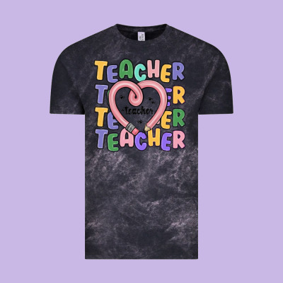Teacher And Pencil Heart Vintage Tee Designed By Maliassmallbusiness