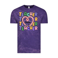 Cloud Purple teacher and pencil heart Vintage Tee - MaliasSmallBusiness