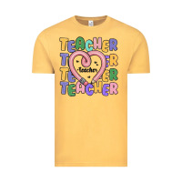 Vintage Mustard teacher and pencil heart Vintage Tee - MaliasSmallBusiness