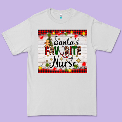 Santa's Favorite Nurse Premium Tee Designed By Adodesignshop