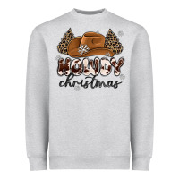 Heather Grey howdy christmas Heavyweight Sweatshirt - MaliasSmallBusiness