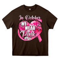 Chocolate Brown in october we wear pink heart Heavy Core Tee - JahusDesignShop
