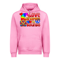 Fuchsia Pink Love Gnomes No Bounds Urban Hoodie - BundleAndBundleShop