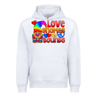 White Love Gnomes No Bounds Urban Hoodie - BundleAndBundleShop