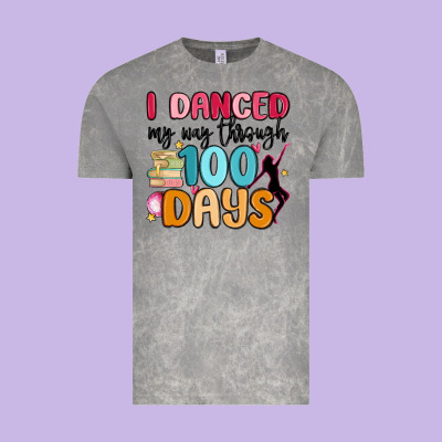 I Danced My Way Through 100 Days Vintage Tee Designed By Maliassmallbusiness