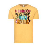 Vintage Mustard i danced my way through 100 days Vintage Tee - MaliasSmallBusiness
