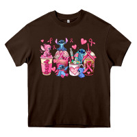 Chocolate Brown breast cancer stitch coffee cups Heavy Core Tee - AdoDesignShop