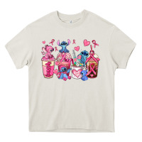 Cream breast cancer stitch coffee cups Heavy Core Tee - AdoDesignShop