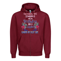 Burgundy Womens September Girl Stepping Into My Birthday Zipper Hoodie - Bettercallsaul
