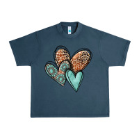 Midnight Navy western love hearts Urban Heavy Tee - MaliasSmallBusiness