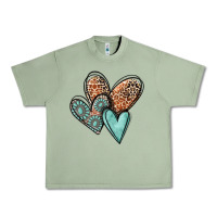 Oil Green western love hearts Urban Heavy Tee - MaliasSmallBusiness