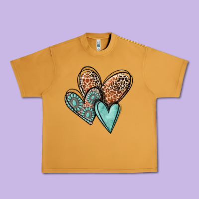 Western Love Hearts Urban Heavy Tee Designed By Maliassmallbusiness