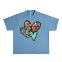Pebble Blue western love hearts Urban Heavy Tee - MaliasSmallBusiness