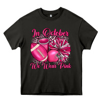 Asphalt in october we wear pink cheer with football breast Heavy Core Tee - JahusDesignShop