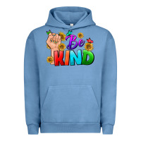 Pigment Pebble Blue Be Kind LGBTQ+ Urban Hoodie - BundleAndBundleShop