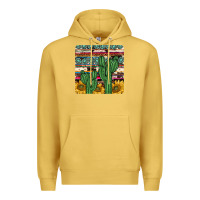 Antique Gold cactus sunflower coaster Premium Hoodie - JahusDesignShop