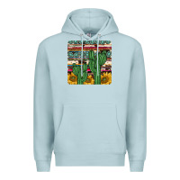 Blue Mist cactus sunflower coaster Premium Hoodie - JahusDesignShop