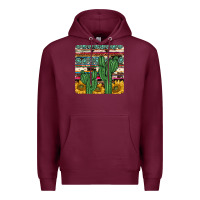 Burgundy cactus sunflower coaster Premium Hoodie - JahusDesignShop