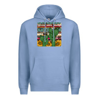Colony Blue cactus sunflower coaster Premium Hoodie - JahusDesignShop