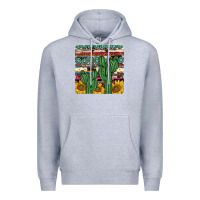 Heather Grey cactus sunflower coaster Premium Hoodie - JahusDesignShop
