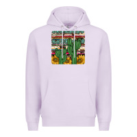 Lilac cactus sunflower coaster Premium Hoodie - JahusDesignShop